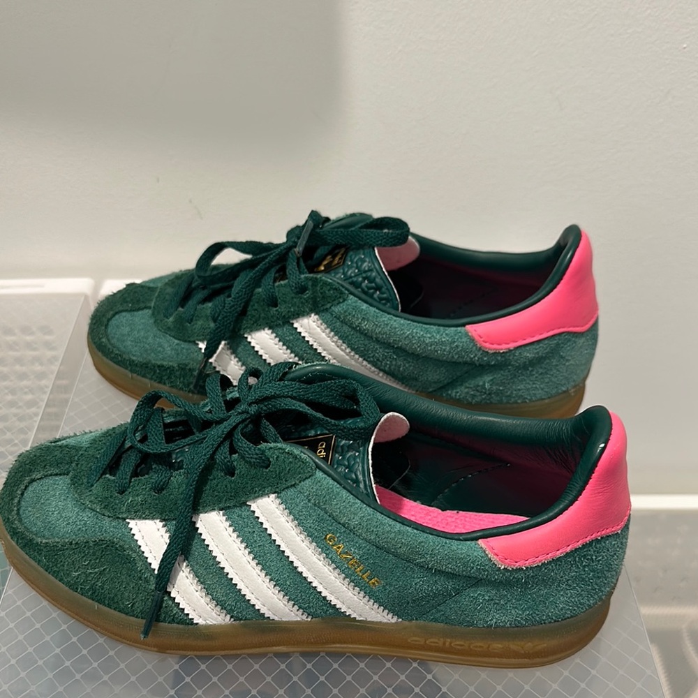 Adidas Green and Pink Gazelle US 5 1/2